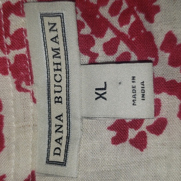 Dana Buchman XL Button Collar Sleeveless Chest Pockets Swirl Print Top - Picture 2 of 12